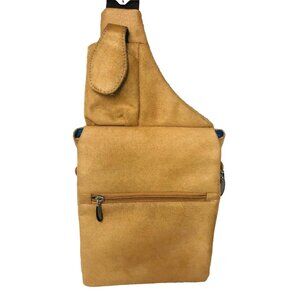 Travelon‎ Anti Theft Messenger Shoulder Bag Crossbody Purse Tan Suede Travel